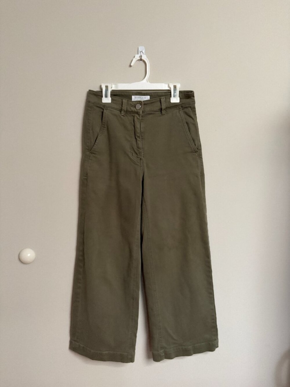 Everlane Green High Waisted Flare Trouser Pants